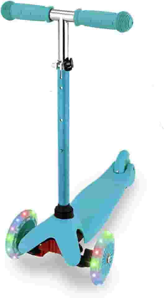 Patinete Azul c Rodas de LED Infantil Altura Ajustável 3 Rodas
