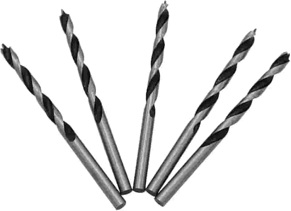 STORMCUBE Brocas Brad Point 5 Mm (3/16) Conjunto De Brocas Para Madeira Brocas Para Marcenaria Aço De Alto Carbono Para Móveis Madeira Dura Madeira Macia Armário Guarda-Roupa Pacote Com 5