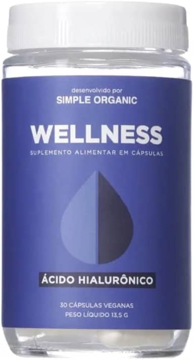Suplemento de Ácido Hialurônico 30 Cápsulas Simple Organic