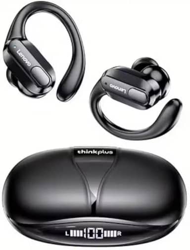 Fone de Ouvido XT80 Bluetooth 5.3 TWS Esportivo HiFi Fone Sem Fio com Gancho, Visor LED, Cancelamento de Ruído, IPX5 e Microfone XT80 - Preto