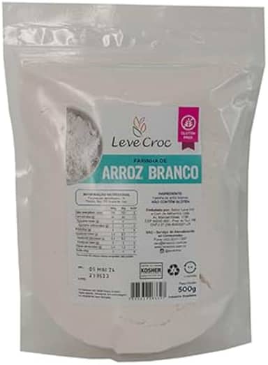 Farinha de arroz sem glúten 500g Leve Croc