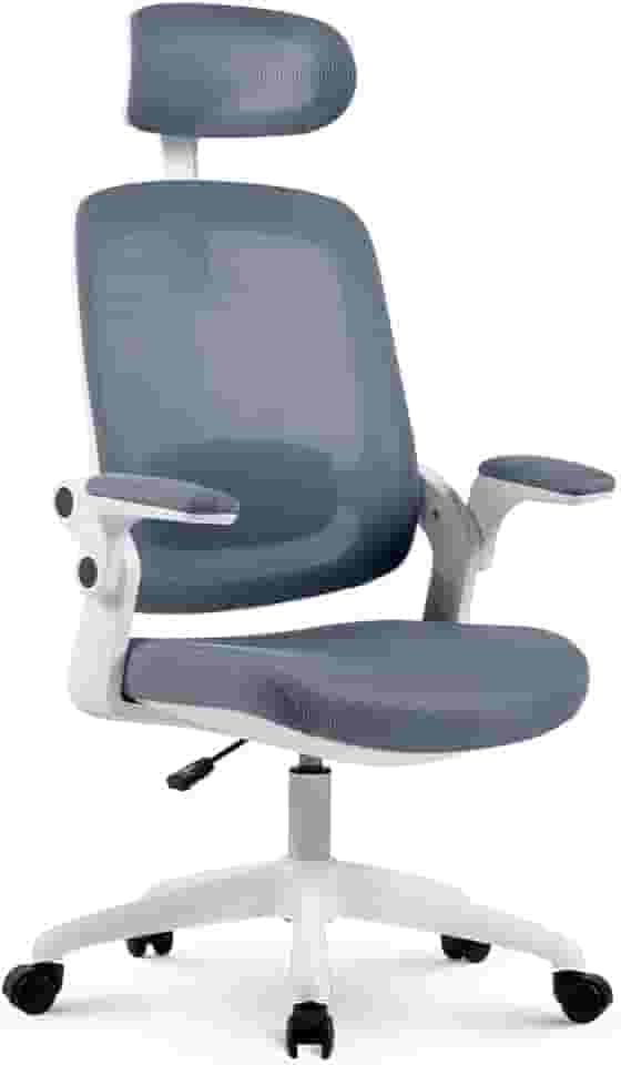 Cadeira de Escritório Ergonômica Cinza/Branca Elements Astra