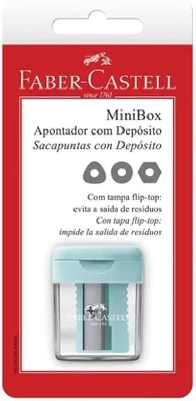 Apontador com Depósito Minibox, Faber-Castell, SM/MINIBOX, Multicor