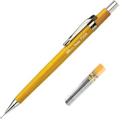 Lapiseira Pentel Sharp P200 0.9Mm Amarela + Grafites, Pentel, Sm/P209-Gm, Amarelo