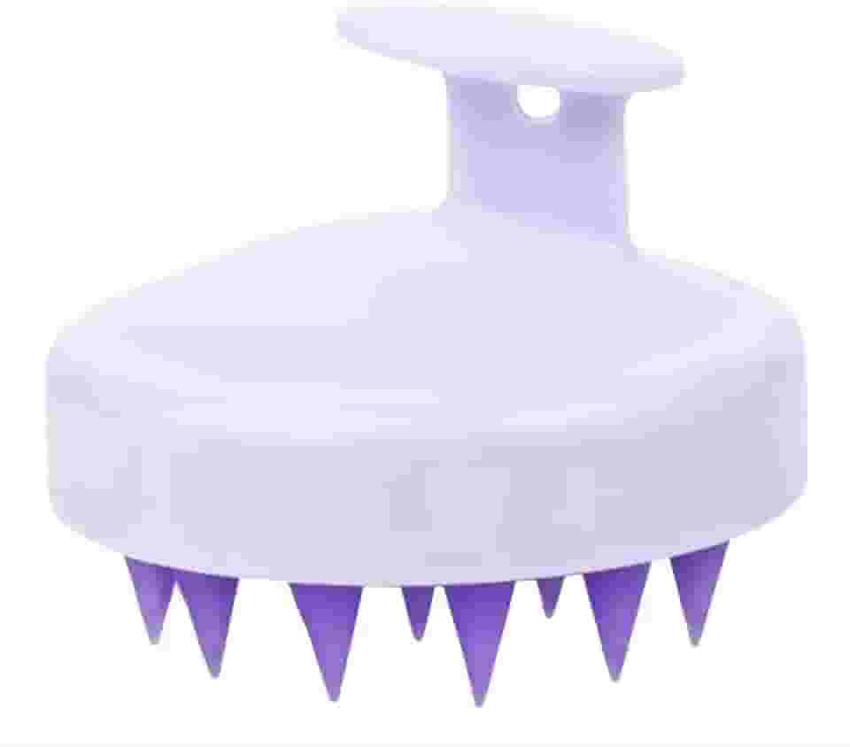 Tertúlia Escova Massageadora Couro Cabeludo - Escova Massageadora Silicone Macio Para Higienizar e Combater a Caspa (Branca)
