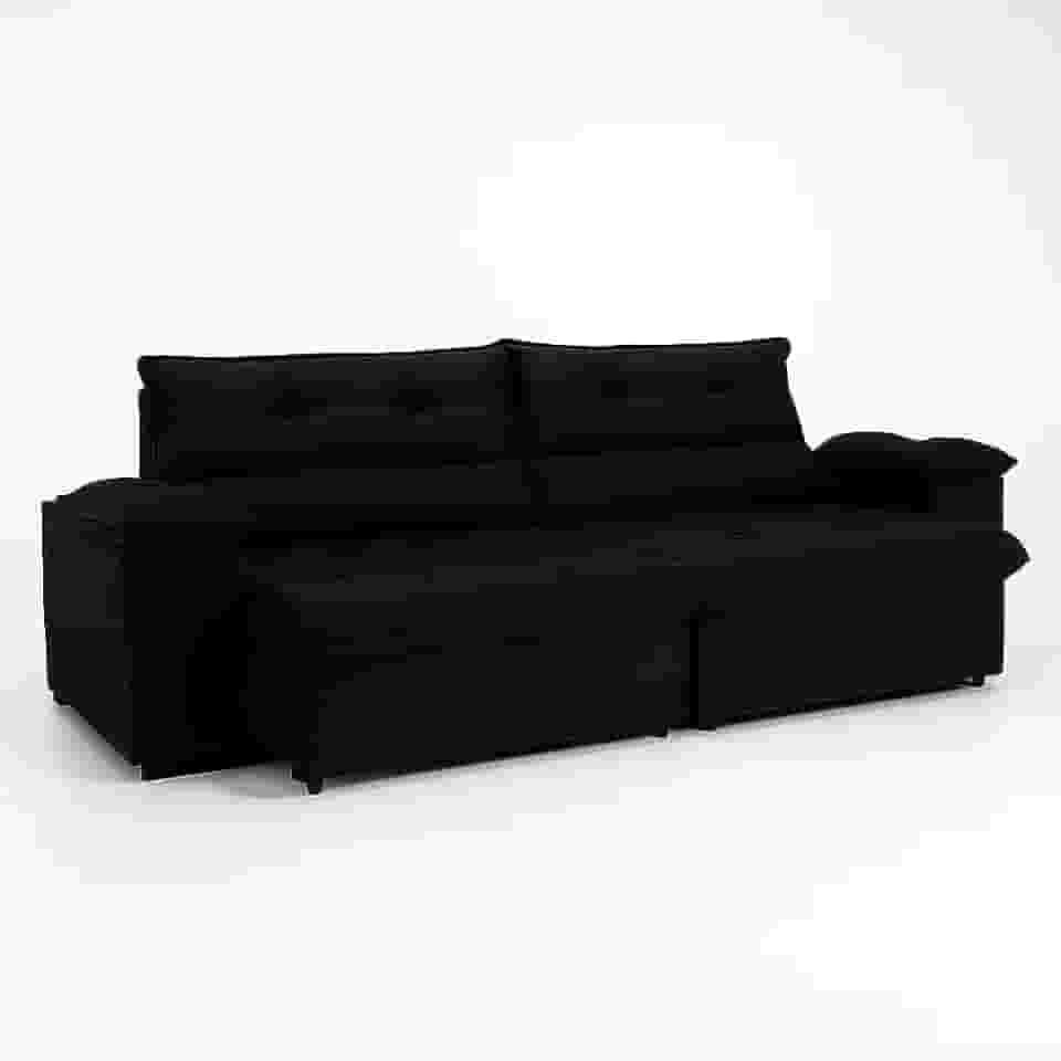 Sofá 4 Lugares Reclinável e Retrátil Bel Veludo LIMOV (2,50M) (Preto)