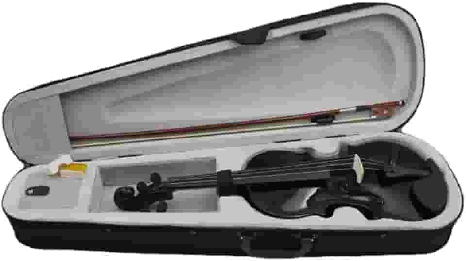 Violino preto 4/4, 1/8, Basswood, crianças, estudantes, praticam violino no início da idade adulta, inclui bolsa de piano e piano (4/4)