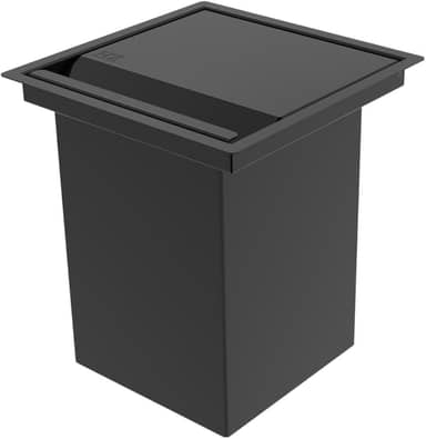 Lixeira Quadrada Pintada Preto 3,9 L Para Bancada