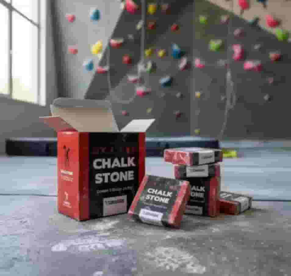 Chalk Stone - 1 Caixa com 8 unidades em pedra de Carbonato de Magnésio (65g) - Magnesio em pedra para escalada ginastica e levantamento de peso calistenia lpo cross fit + Brinde