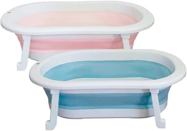 Banheira Retrátil Dobrável Em Silicone De Bebe (Rosa)