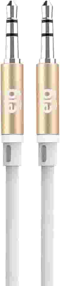ELG, ECAUX1, Cabo Estéreo Auxiliar de Áudio, Conector P2 X P2, Entrada de 3.5mm, Alta Definição Sonora e Conexão Estável, Cabo Emborrachado Flexível, Branco