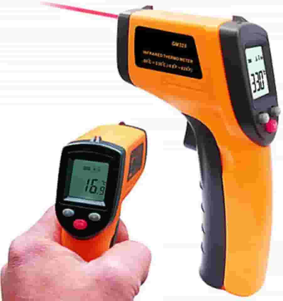 Termometro Industrial Culinaria a Laser Para Forno Freezer -50º A 380ºC Digital Sem Contato LCD Termômetro Infravermelho Pirômetro de Testador De Temperatura IR Industrial com Emissividade Ajustável