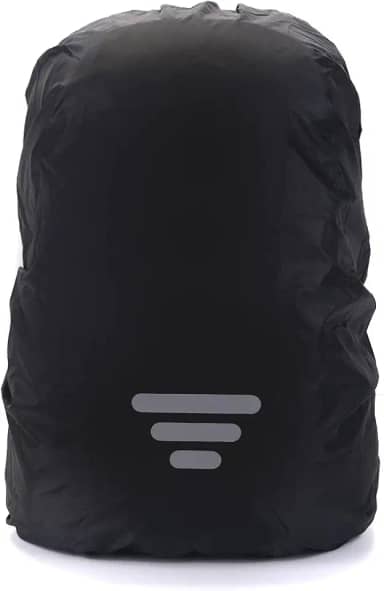 Mochila para caminhadas e ciclismo ao ar livre, capa impermeável preta