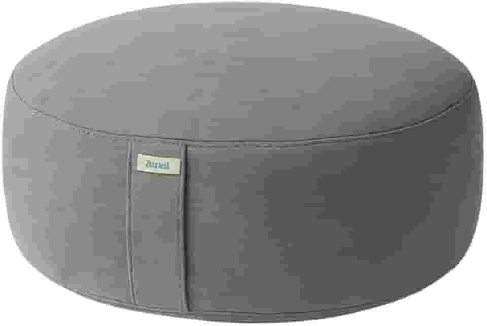 Zenai - Zafu Almofada de Meditação | Ideal para Yoga, Postura e Mindfulness | Enchimento Reciclado e Capa Removível | Suporte Postural Confortável (Cinza)