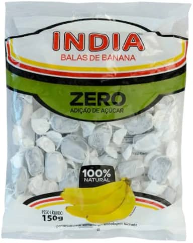 Bala Banana Zero Açúcar Sem Glúten Sem Lactose 100% Natural