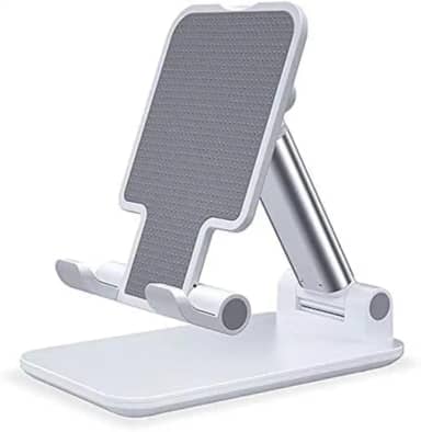 Suporte de Mesa para Celular e Tablet Dobrável Ajustável - Base Antiderrapante Universal - Ideal para Videochamadas, Filmes, Home Office e Viagens