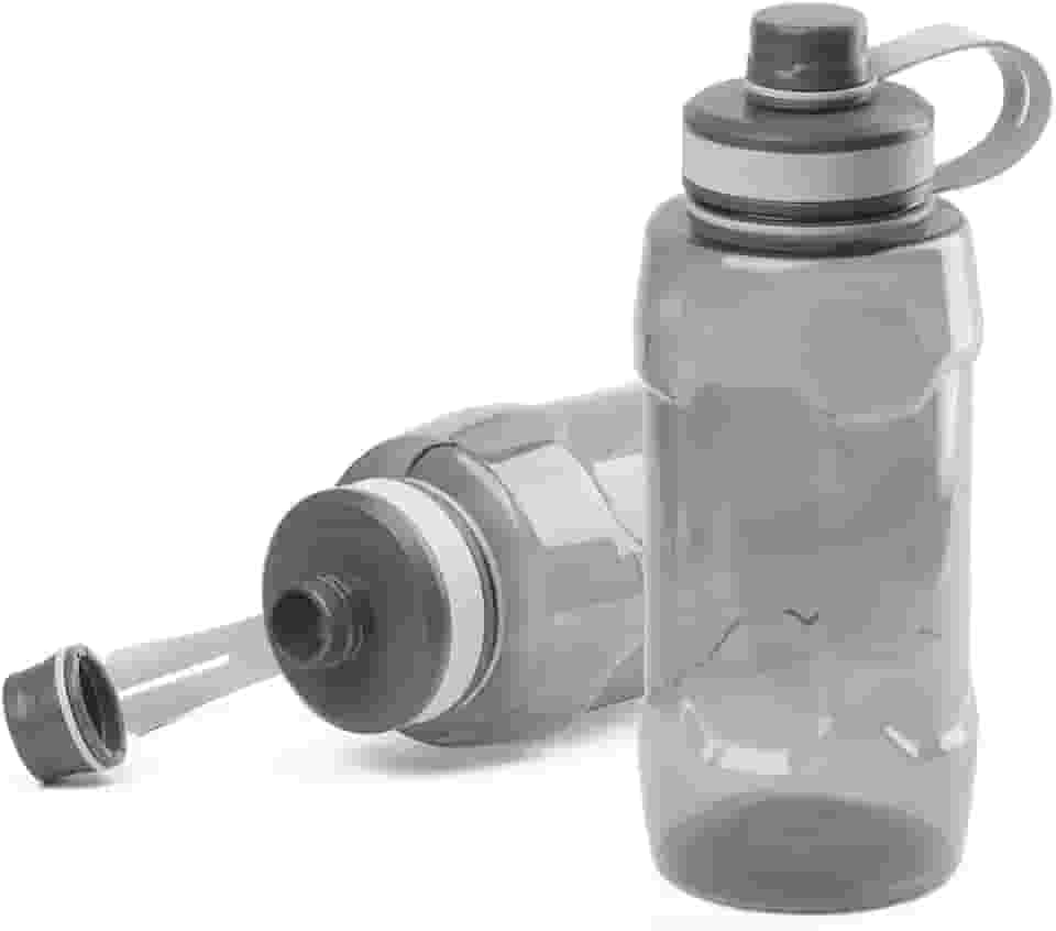 Garrafa De Água 1,5 Litros com Alça de Mão Para Transporte e Tampa Com Anel de Silicone Para Vedação anti vazamento, Bico Rosqueável Para Acesso Rápido na Cor Preto Transparente UTIMAIS+