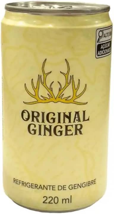 Original Ginger Refrigerante de Gengibre, Pack com 6 Latas, 220ml, Bebida Refrescante