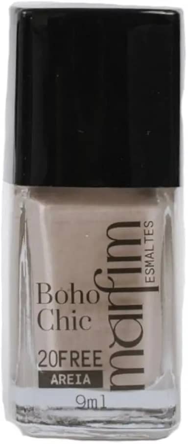 Esmalte Nude Claro Marfim 9 ml – Coleção Boho Chic – Areia (tom nude bege-acinzentado elegante) – Hipoalergênico 20FREE, Sem Formol, Longa Duração