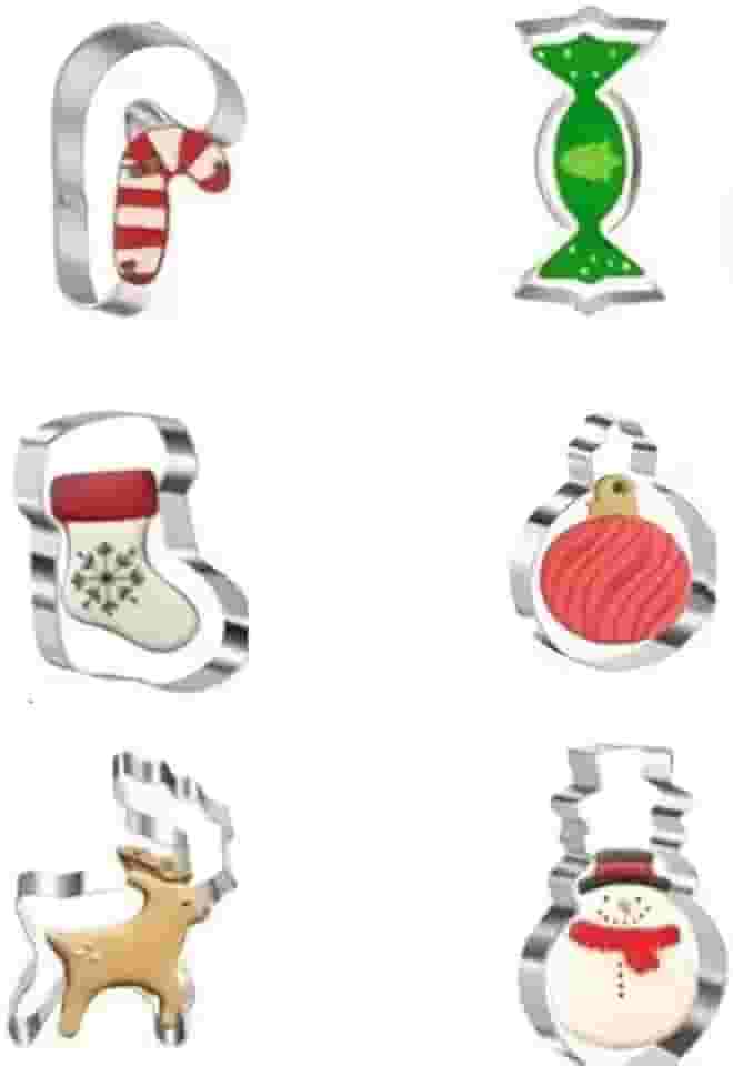 6 peças de bicos de confeitar bolo e biscoito de Natal e ferramentas de relevo, adequados para festas festivas e casamentos (cor 7)