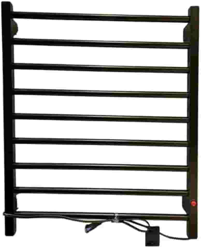Toalheiro Elétrico de Parede, 9 Barras Preto com seletor de voltagem 110/220V.