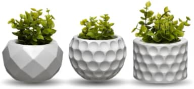 Kit 3 Vasos Decorativos com Plantas Artificiais para Sala, Quarto, Banheiro e Lavabo – Decoração