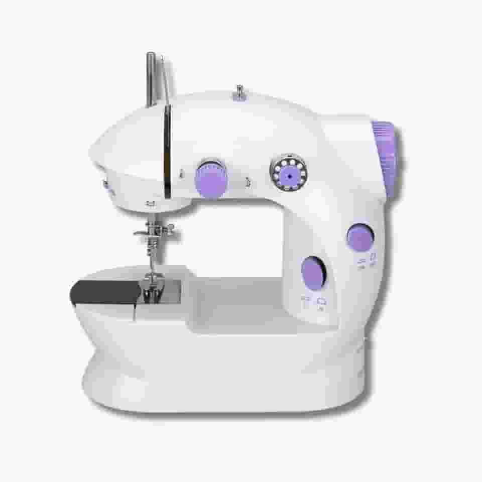 Mini Máquina de Costura Portátil Elétrica Bivolt com Pedal LED Compacta Doméstica Fácil de Usar Leve e Prática Ideal para Iniciantes e Reparo de Roupas