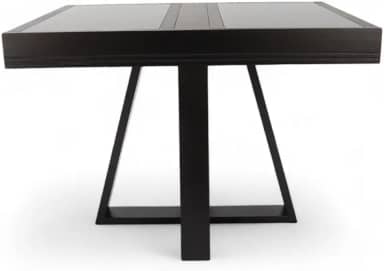 Mesa de Jantar Afrodite Extensível 148cm Tampo de Vidro Preto