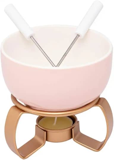 LYOR - Aparelho de Fondue 4 Peças Aspen Rosa 350ml - Ideal para Chocolate
