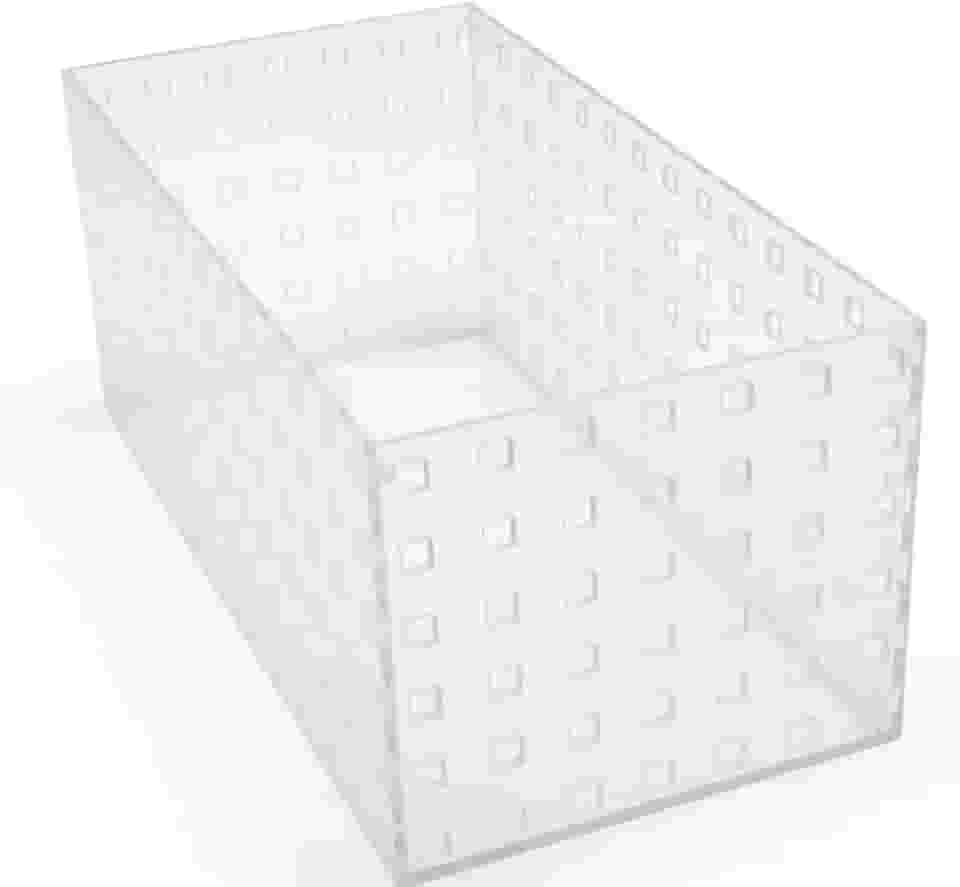 Caixa Organizadora de Acrílico Transparente 28x14x12cm Multiuso para Cozinha Banheiro Escritório e Guarda-Roupas