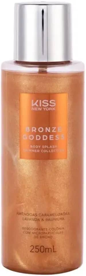 Kiss New York Bronze Goddess Body Splash Shimmer Collection, Desodorante Colônia com Micropartículas de Brilho, 250ml