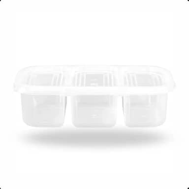 Marmita Com 3 Divisões De Plástico Com Tampa Transparente