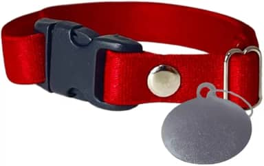 Coleira para Gato com Placa de Identificação (VERMELHO)