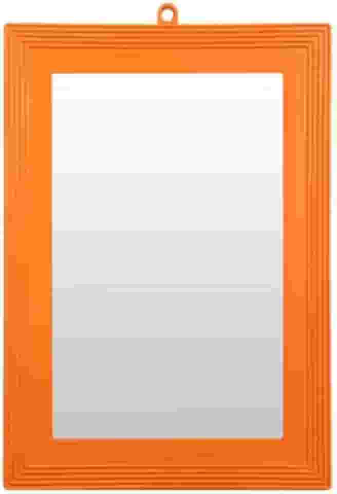 Espelho De Parede Banheiro Com Moldura Laranja Plástico