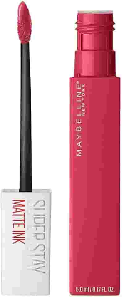 Maybelline SuperStay Matte Ink Batom Líquido Matte Longa Duração 16H com Aplicador Preciso, Não Transfere e Cor Intensa, Acabamento Matte Confortável, Cor 80 Ruler Rosa Avermelhado, 5ml