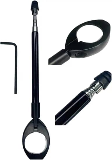 Antena corta-pipa retrátil para motocicletas Premium, Cortador de linha Universal em Aço Inox, Protetor Guardião Preto Corta Linhas De Pipas, com Suporte de Fixação.