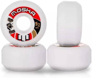 Roda Moska Skate Rock 52mm Branca Dureza 53D