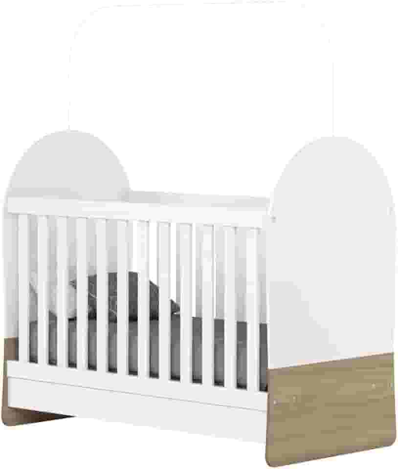 Berço Mini Cama 3 em 1 Magia Branco/Madeirado