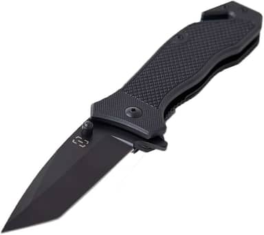 Invictus Canivete Phantom Black - Aço Inoxidável, 8 cm, Ponta Tanto, Tático, Luta