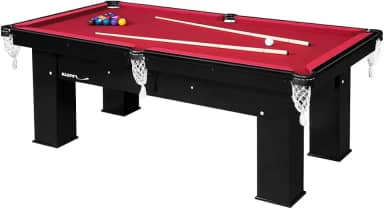Klopf Elite Vermelha Mesa de Sinuca 2,22 x 1,22 x 0,87 m 4 Jogadores Bilhar