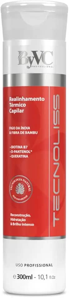 Escova Progressiva Orgânica Sem Formol Tecnoliss 300ml – Alinhamento Térmico Profissional, Redução de Volume, Controle de Frizz, Brilho Espelhado, Com Biotina, Queratina, D-Pantenol e Broto de Bambu