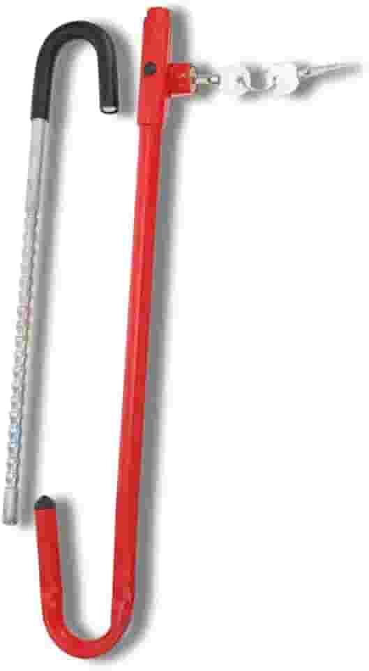 Trava de Segurança Antifurto para Carro, Carneiro de Aço para Pedal e Volante, com Fechadura Cruzada e Chave, Vermelho, 71cm Aberto/51cm Fechado
