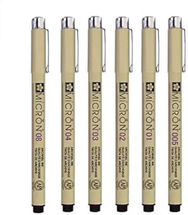 Sakura Pigma Micron Nanquim Preta 005-01-02-03-04-08