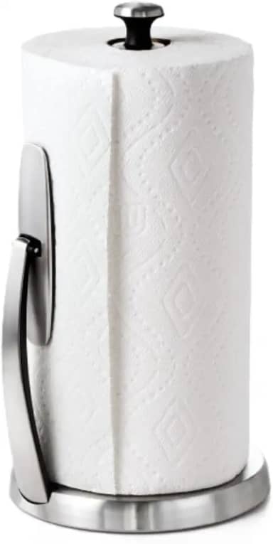 OXO Porta-toalha de papel Good Grips SimplyTear - Aço inoxidável (prata e preto)
