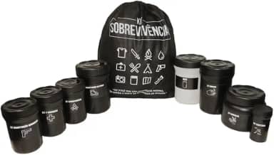 Kit Sobrevivência Atack One Completo Com 8 Potes, Diversos, Higiene, Costura, Primeiros Socorros, Sobrevivência, Manutenção de Coturno, Armamento e Extra