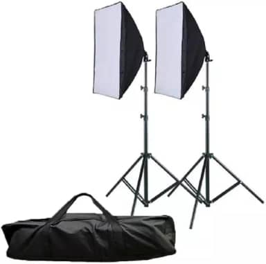 Kit Estúdio 2 Soft Box 50 X 70 Mais 2 Tripés 2m E Uma Bolsa