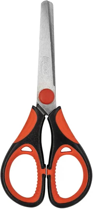 Tesoura Escolar de Aço Inox Cabo Emborrachado, BRW