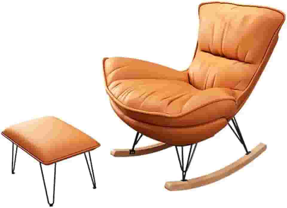 YZHMY Cadeira de balanço de tecido com tecnologia para varanda poltrona reclinável de caramelo para lazer