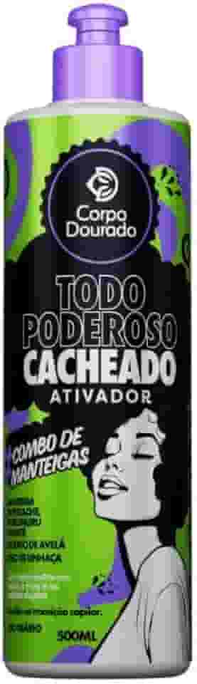 Ativador Todo Poderoso Cacheado Corpo Dourado 500ml | Definição, Hidratação e Controle de Frizz para Cachos 3A a 3C