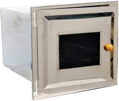 Forno Fogão a Lenha Inox Frente Vidro Sem Cinzeiro 50x35x30